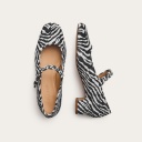 Dora Low Heels, zebra velvet